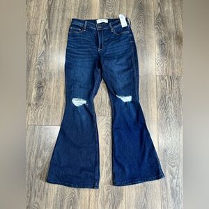 Hollister Indigo Flare Jeans with Distressed Details